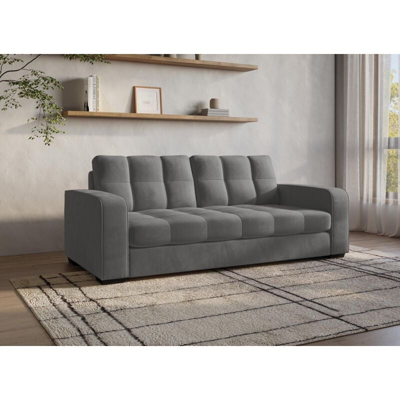 Deco In Paris - cosmo - Canapé 2 places en velours gris cosmo