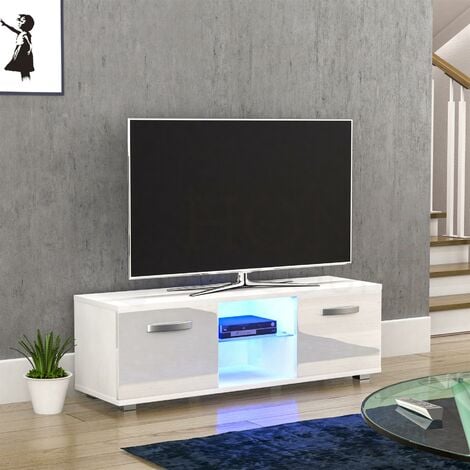 Cosmo LED TV Cabinet Stand 2 Door Modern High Gloss Cabinet Unit, 120cm
