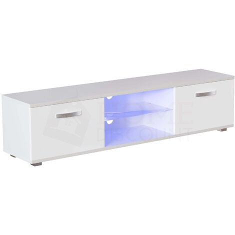 Cosmo LED-TV-Schrank mit 2 Türen, Modern, Hochglanz, 160 cm, Weiß