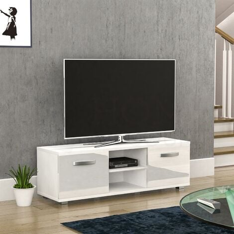 Cosmo TV Cabinet Stand 2 Door Modern High Gloss Cabinet Unit, 120cm
