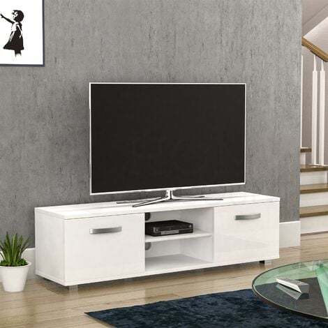 Cosmo TV Cabinet Stand 2 Door Modern High Gloss Cabinet Unit, 140cm