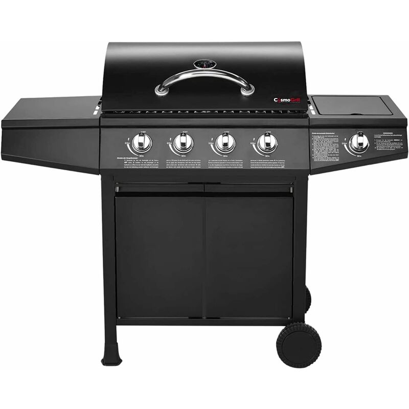 CosmoGrill 4+1 Large Outdoor Gas Barbecue bbq Grill plus Side Burner W/Cover