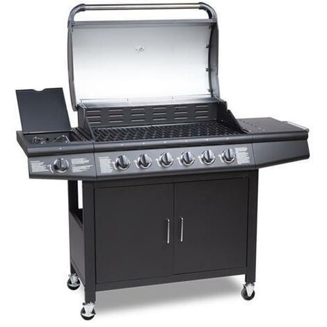 COSMOGRILL ™ CosmoGrill 6+1 Pro Gas Burner Grill Barbecue Incl. Side Burner With Cover