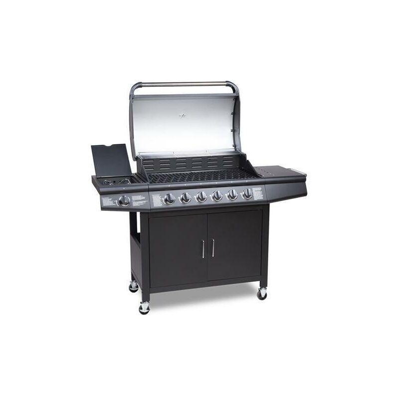 Cosmogrill ™ - CosmoGrill 6+1 Pro Gas Burner Grill Barbecue Incl. Side Burner With Cover