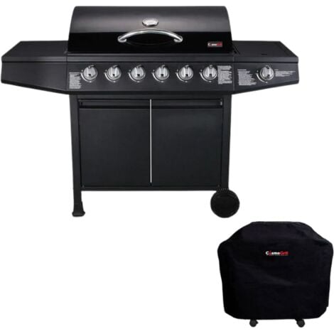 COSMOGRILL ™ CosmoGrill Outdoor 6+1 Gas Barbecue with Side Ring Burner & Weatherproof Cover Original Series BBQ