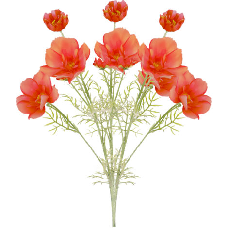 Cosmos Artificiels [Orange] Fleurs en Soie Décorations Rustiques 3 Pièces