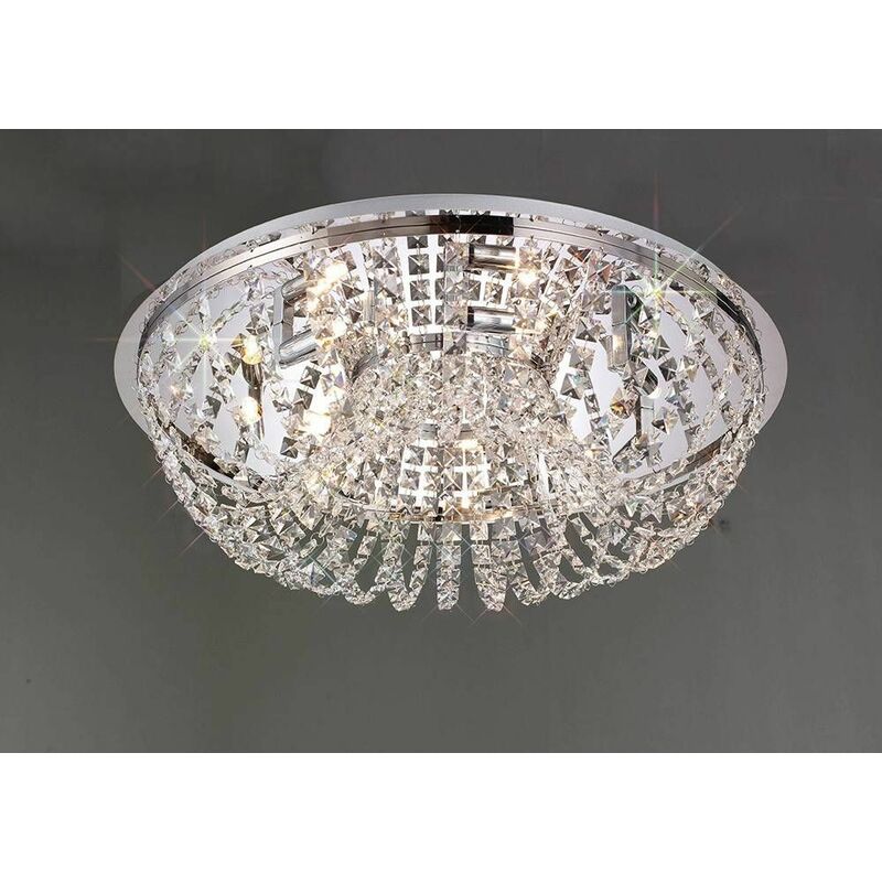 09diyas - Cosmos ceiling light 7 Bulbs polished chrome / crystal