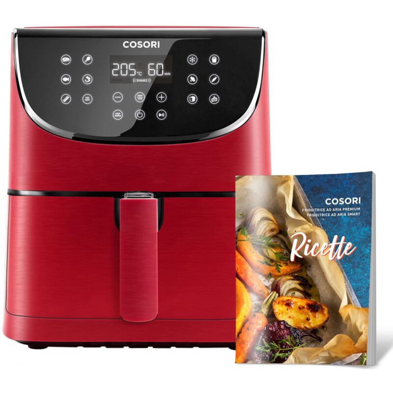 Image of Friggitrice senza olio da 5,5 l, friggitrice ad aria calda con 11 programmi, 100 ricette in spagnolo, con funzione Keep Warm, touch screen a led,