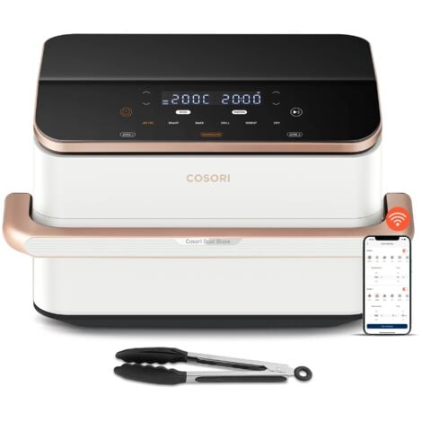 COSORI Friteuse sans huile double panier Dual Blaze Twinfry™ Chef Edition Blanc avec une capacité de 10L
