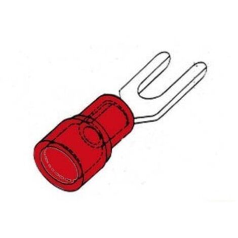 Cosse a fourche 4 3mm - rouge