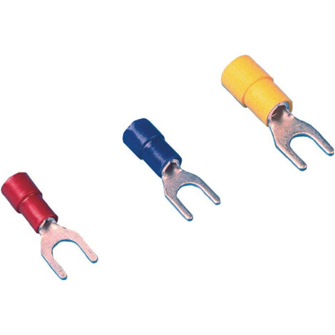 Cosse à fourche coupe trans. 40-60 mm² trou bride M5 jaune 100 pièces/sachet