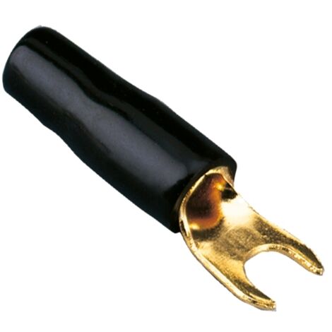 Cosse à fourche plaquée or 10 mm²  4,2 mm, noire
