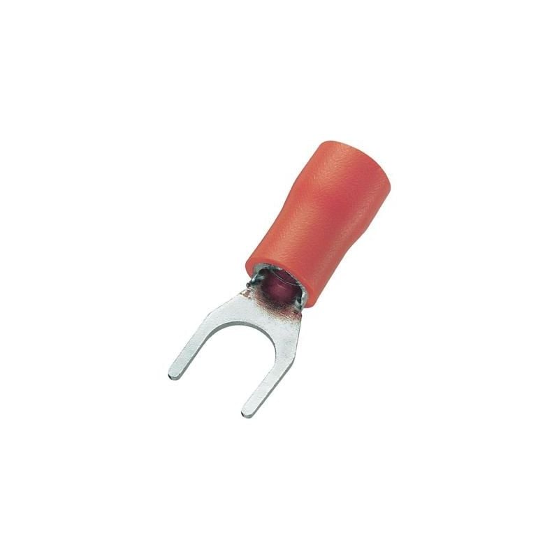 Cosse À Fourche Tru Components Sv1.25-4s 745254 Ø Du Trou: 4.3 Mm 0.50 Mm² 1.50 Mm² M4 Partiellement Isolé Rouge 100 Pc