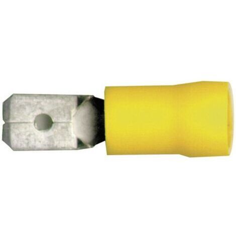 Cosse à languette mâle 6.3 x 0.8 mm Vogt Verbindungstechnik 3912 180 ° partiellement isolé jaune 1 pc(s) D24520