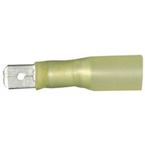 Cosse à languette mâle 6.3 x 0.8 mm Vogt Verbindungstechnik 3912h avec gaine thermorétractable 180 ° partiellement isolé jaune 1 pc(s) D23602