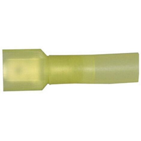 Cosse à languette mâle 6.3 x 0.8 mm Vogt Verbindungstechnik 3972sh avec gaine thermorétractable 180 ° entièrement isolé jaune 1 pc(s) D23029