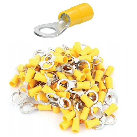 Cosse à œil isolée 6/5 jaune (100 pièces)