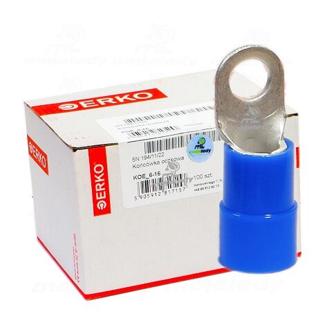 Cosse à œillet isolée KOE 16mm M6 100pcs ERKO