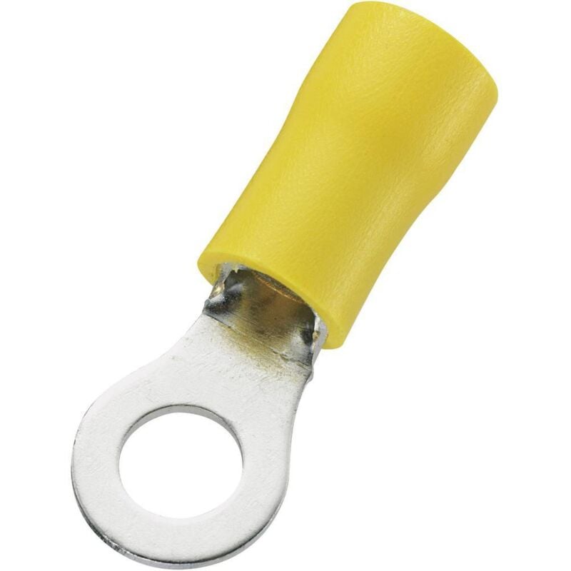 Cosse À Oeillet Tru Components 746621 Section Max: 6 Mm² Ø Du Trou: 5.3 Mm Partiellement Isolé Jaune 50 Pc(S)