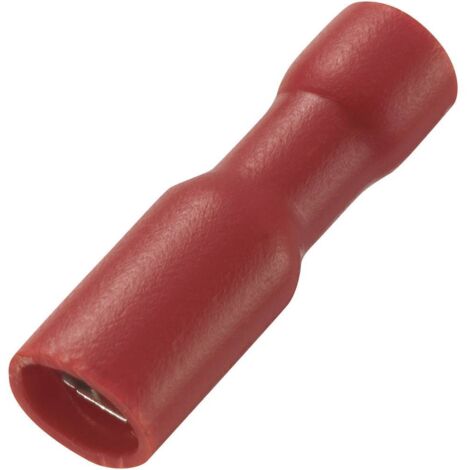 Cosse clip 2.8 mm x 0.5 mm TRU COMPONENTS FDFD1.25-110(5) 180 ° entièrement isolé rouge 50 pc(s)