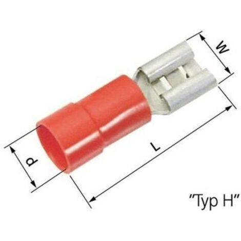 Cosse clip 6.3 mm x 0.8 mm LAPP L-RA 63 H 63101050 180 ° partiellement isolé rouge 100 pc(s)