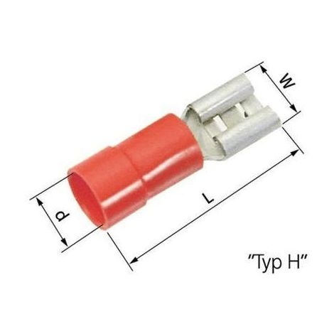 COSSE CLIP 6.3 MM X 0.8 MM LAPPKABEL 63101050 0.5 MM² 1.5 MM² PARTIELLEMENT ISOLÉ ROUGE 100 PC(S)