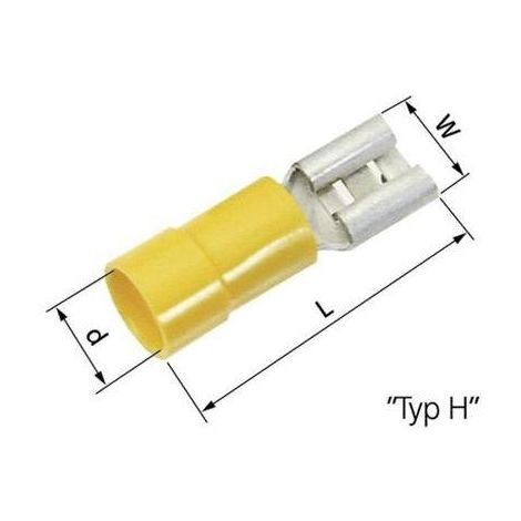 COSSE CLIP 6.3 MM X 0.8 MM LAPPKABEL 63101110 4 MM² 6 MM² PARTIELLEMENT ISOLÉ JAUNE 50 PC(S)