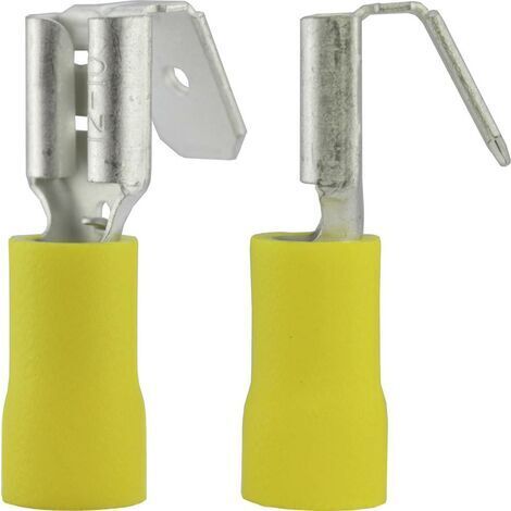 Cosse clip 6.3 mm x 0.8 mm Vogt Verbindungstechnik 3933S avec dérivation 180 ° partiellement isolé jaune 1 pc(s) D28435
