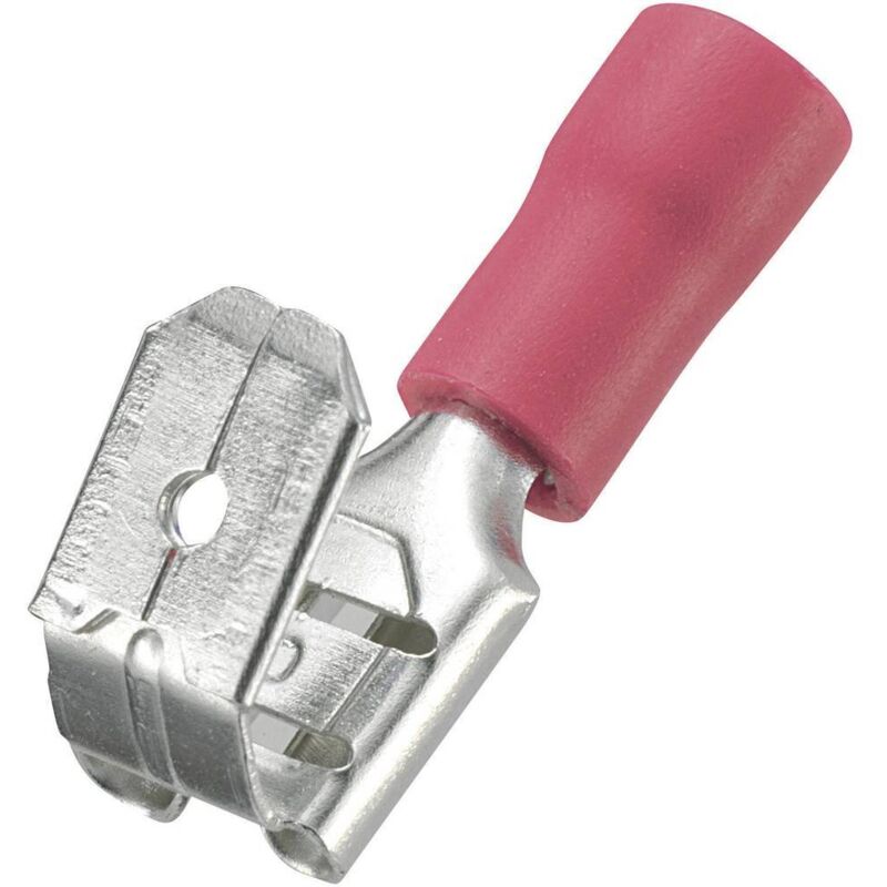 Cosse Clip 6.4 Mm X 0.8 Mm Tru Components Pbdd1.25-250 Avec Dérivation 180 ° Partiellement Isolé Rouge 50 Pc(S)