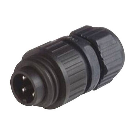 COSSE CYLINDRIQUE MÂLE SÉRIE (CONNECTEUR ROND): CA HIRSCHMANN CA 3 LS 934 124-100-1 MÂLE, DROIT NOMBRE TOTAL DE PÔLES: 3 + PE 1