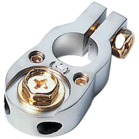 Cosse de Batterie - 2x10mm2 - Borne plus Argent