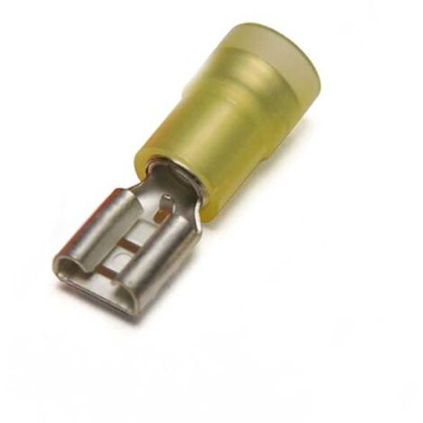 Cosse de câble 6,3x0,8 Femelle Preisolees Jaune Renforcée