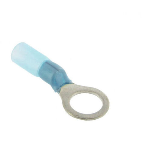 Cosse electrique a oeil de 6 bleue thermoretractable - 10 cosses
