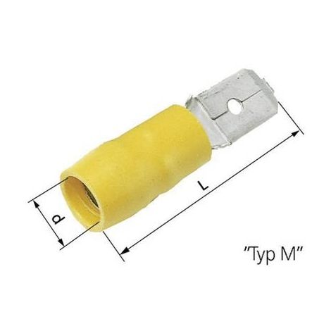 COSSE LANGUETTE 6.3 X 0.8 MM LAPPKABEL 63103040 PARTIELLEMENT ISOLÉ JAUNE 50 PC(S)