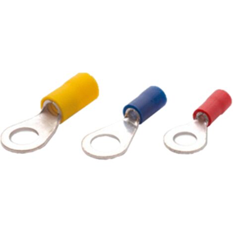 Cosse ronde à sertir Ø6mm jaune par 100 59017
