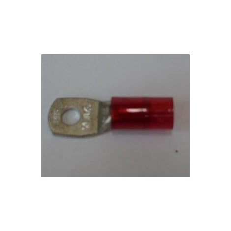 Cosse tubulaire rouge cuivre droite pré-isolée section 10mm² bornage M5 (boîte de 25) sans trou d'inspection KLAUKE