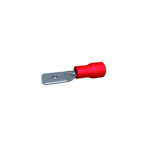 cosses 6.35 x 0.8 mm male rouge - boite de 100