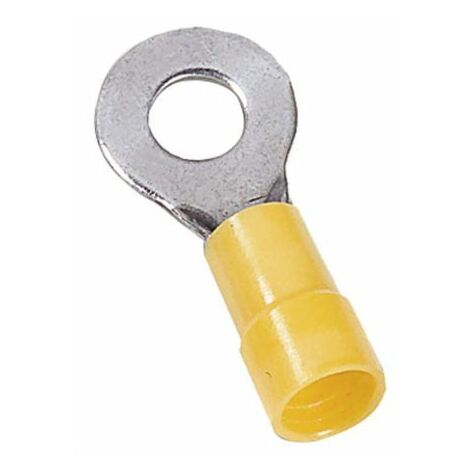Cosses à œillet MECATRACTION, Isolé, Jaune, 6mm², M5, 9.6mm, série N