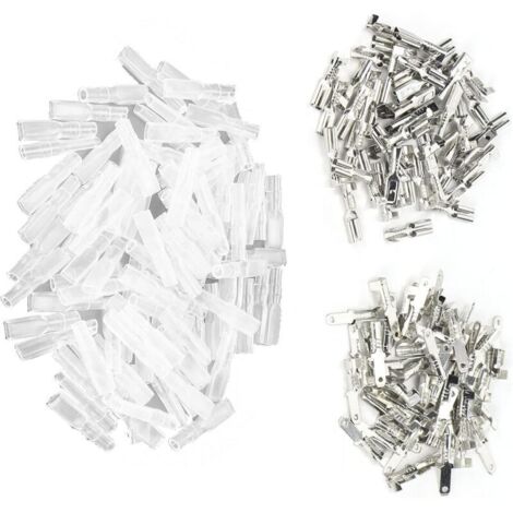 Cosses à Sertir Femelle Mâle 50 Pièces/chacune avec 100 Pièces Manchons Isolants 2.8mm Connecteurs Rapides en Argent