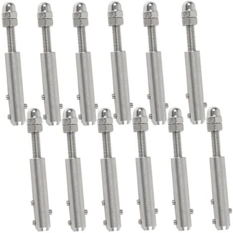 Cosses à vis pour câbles métalliques 4 mm – Lot de 12 pièces – Acier inoxydable pour tension sécurisée – Résistantes aux intempéries