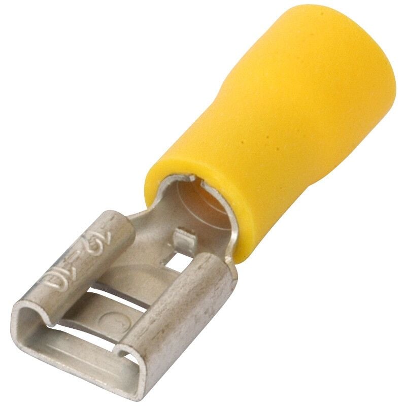 cosses clips plats femelles 6mm - jaune ced plf6y
