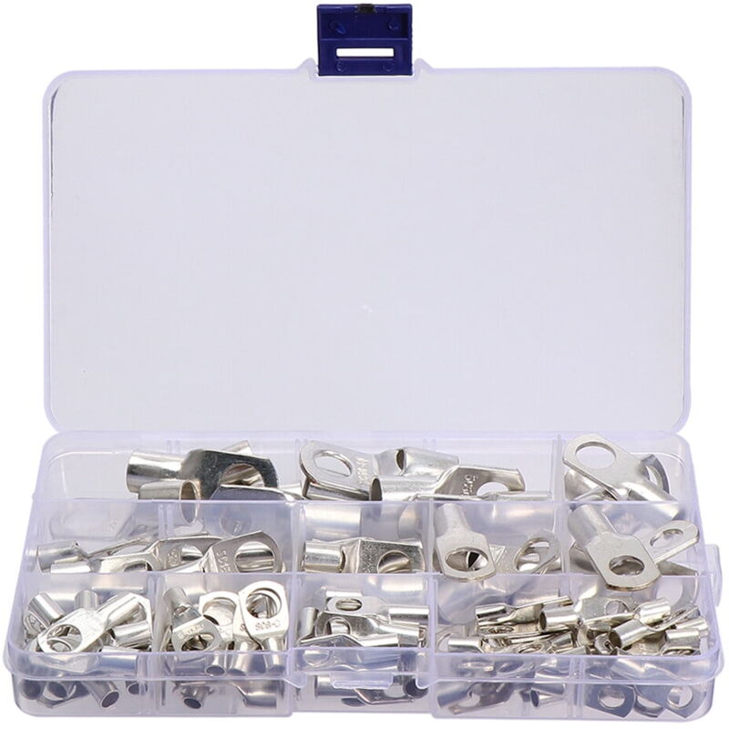 Feiyue - Cosses de fil robustes 120 pièces Connecteur Cosses de fil robustes Câble de batterie Extrémités fermées Œillets en cuivre nu Connecteurs de