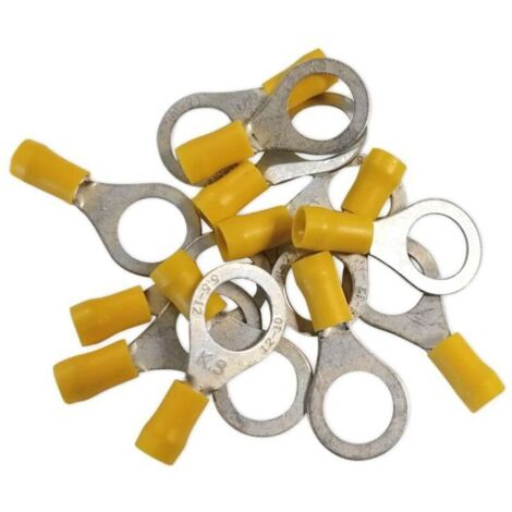 Cosses electriques a oeil de 12 jaunes sachet de 25 cosses