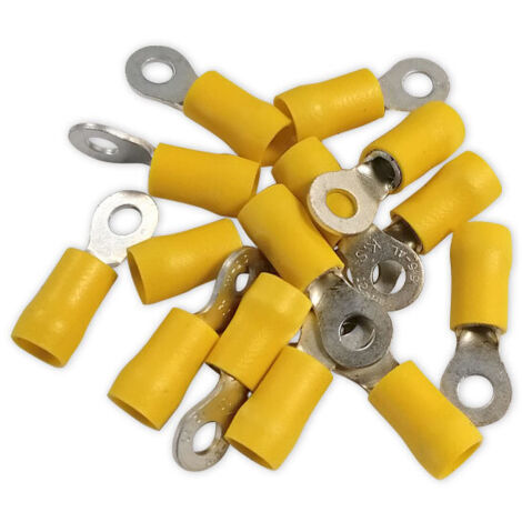 Cosses electriques a oeil de 4 jaunes sachet de 50 cosses
