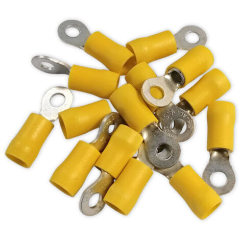 Cosses electriques a oeil de 4 jaunes sachet de 50 cosses