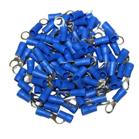 Cosses electriques a oeil de 5 bleues sachet de 100 cosses