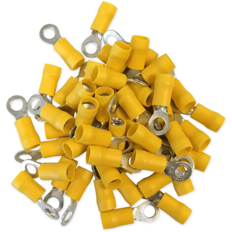 Cosses electriques a oeil de 5 jaunes sachet de 50 cosses