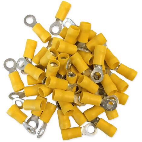 Cosses electriques a oeil de 5 jaunes sachet de 50 cosses