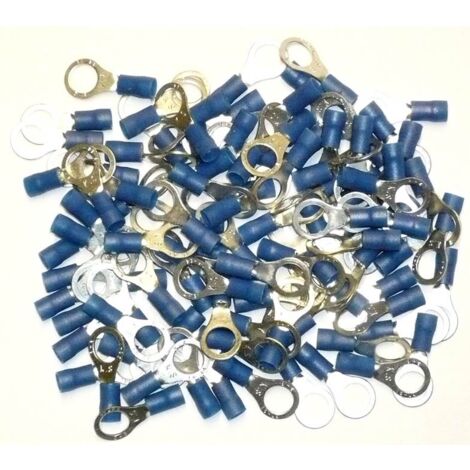 Cosses electriques a oeil de 8 bleues sachet de 100 cosses