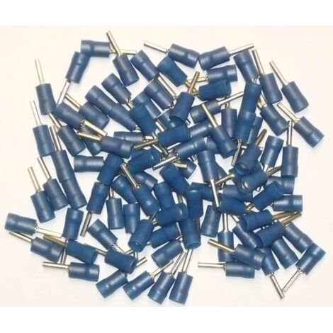 Cosses electriques embout de cable bleues sachet de 100 cosses